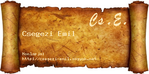 Csegezi Emil névjegykártya
