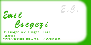 emil csegezi business card
